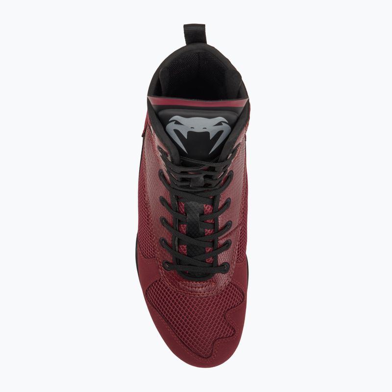 Încălțăminte de box Venum Elite Boxing wine lees/silver logo 5