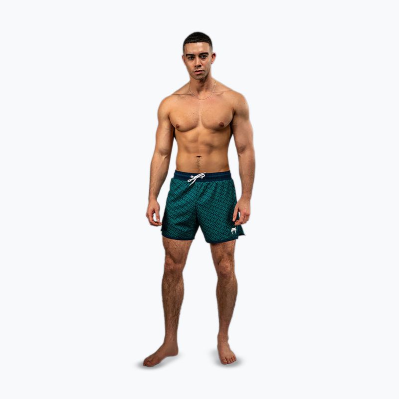 Pantaloni scurți de antrenament pentru bărbați Venum Echo Board albastru ocean profund/verde smarald 2