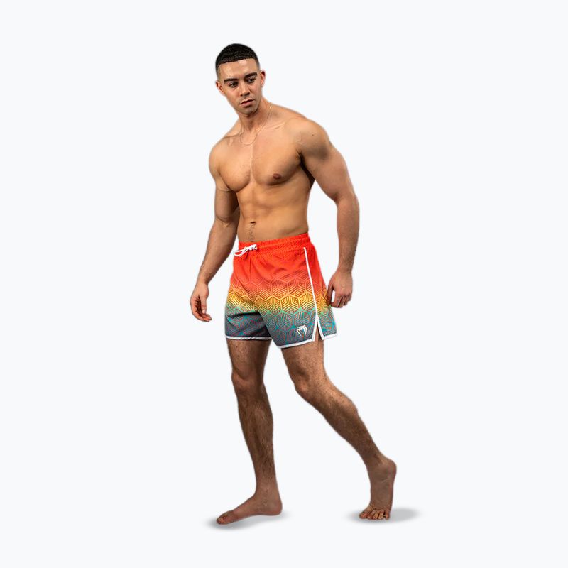 Pantaloni scurți bărbați Venum Octane Board portocaliu apus/ albastru cer 2