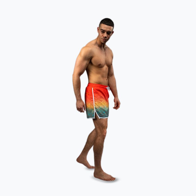 Pantaloni scurți bărbați Venum Octane Board portocaliu apus/ albastru cer 4