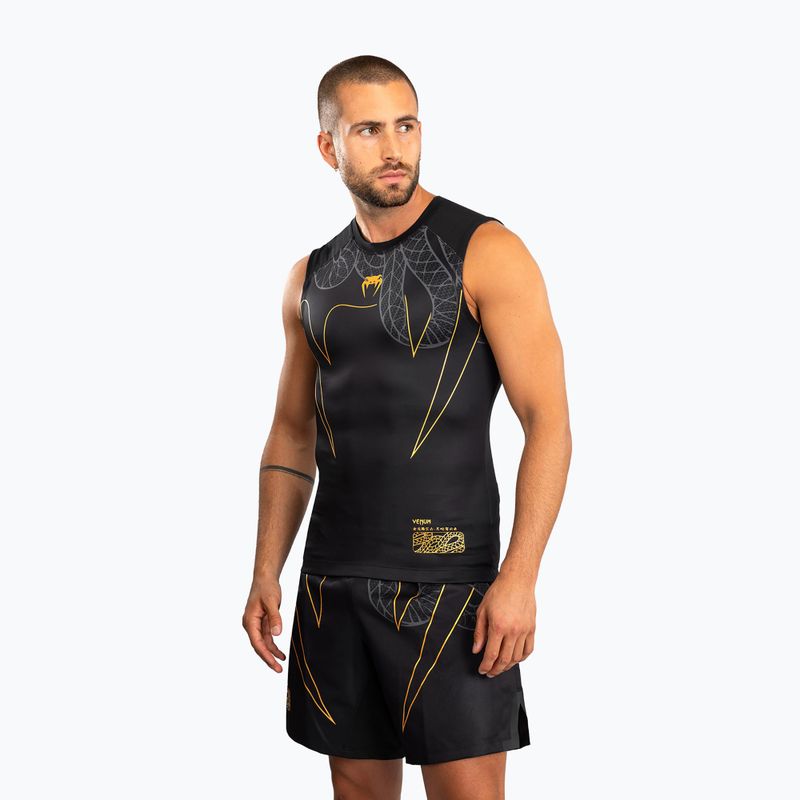 Rashguard pentru bărbați Venum Serpenti Rashguards Sleeveless black/silver/gold 4
