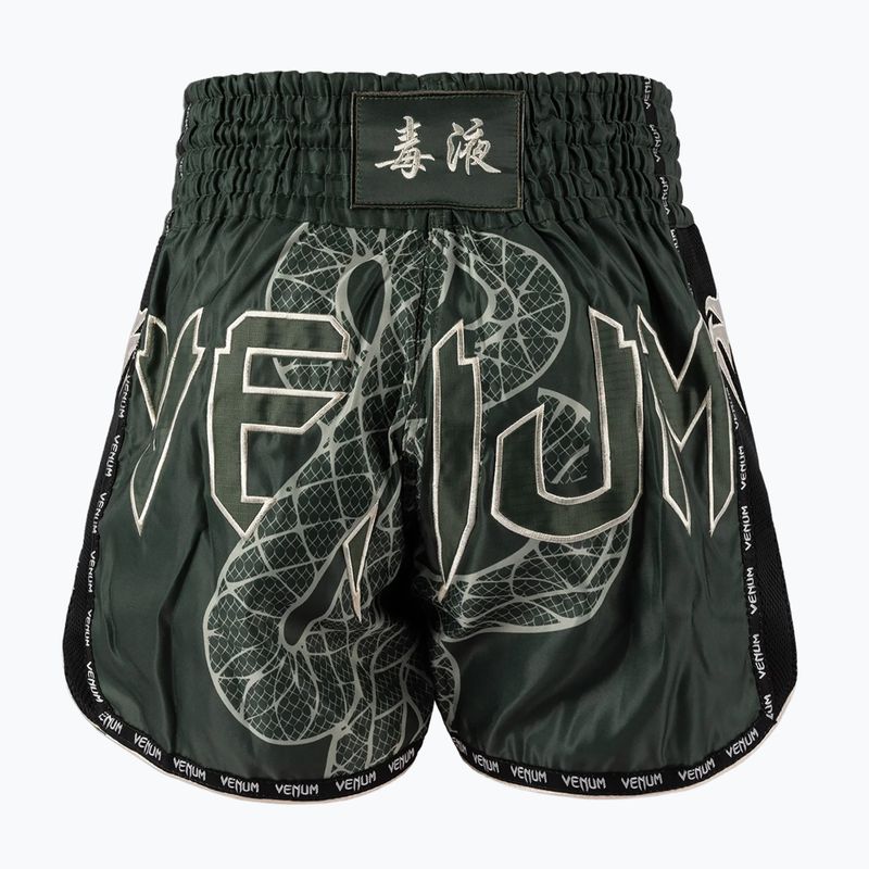Pantaloni scurți de antrenament pentru bărbați Venum Serpenti Muay Thai khaki/bronze/ivory 2