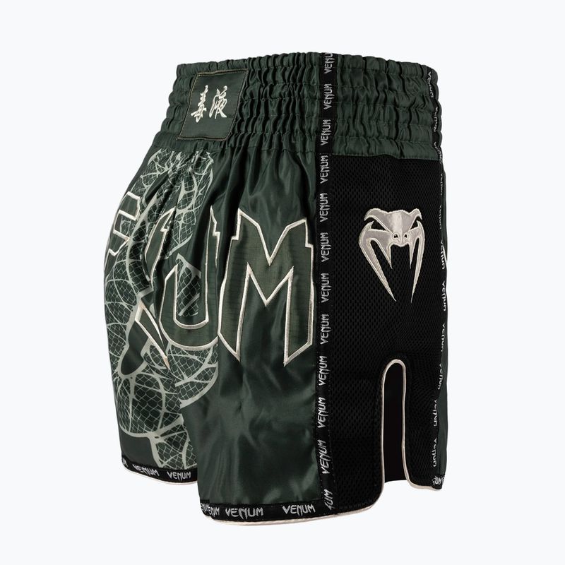 Pantaloni scurți de antrenament pentru bărbați Venum Serpenti Muay Thai khaki/bronze/ivory 4