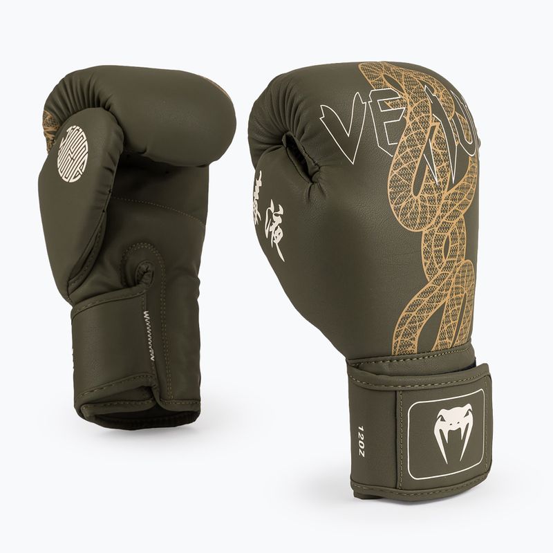 Mănuși de box Venum Serpenti Boxing khaki/bronze/ivory 2
