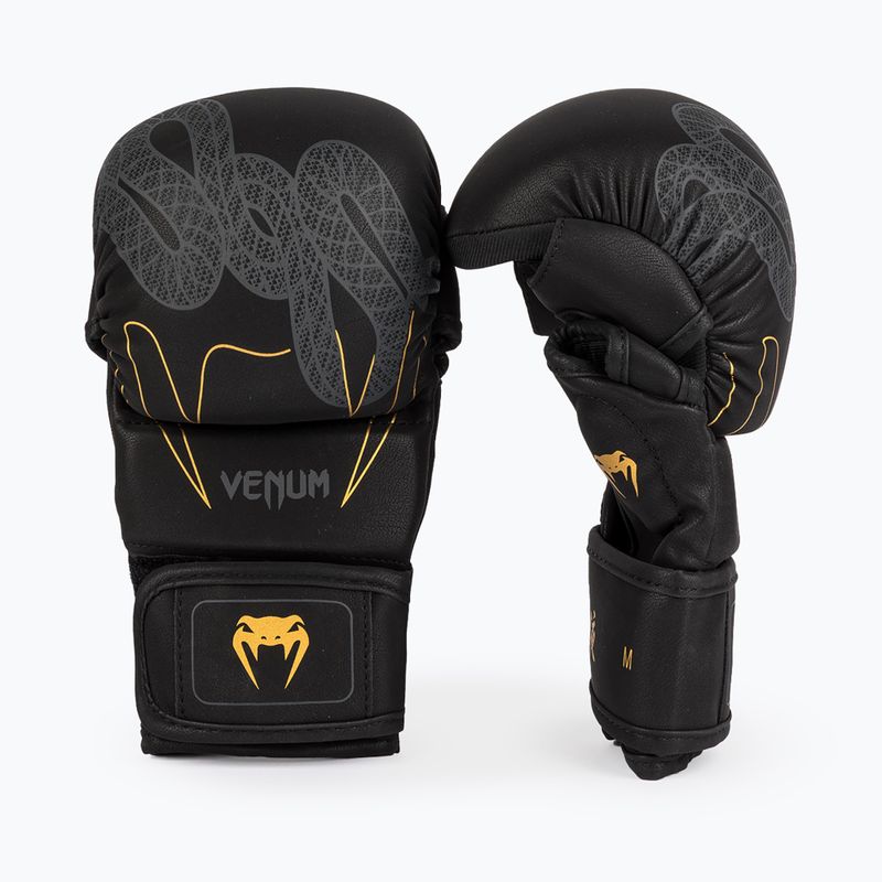 Mănuși de box Venum Serpenti Sparring black/silver/gold 2