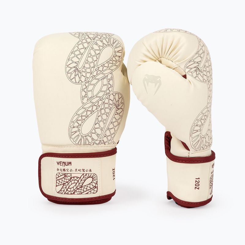 Mănuși de box Venum Serpenti Boxing burgundy/ivory 2