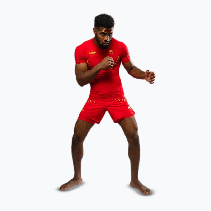 Tricou de antrenament pentru bărbați Venum X WOW FC Rashguards roșu-furie/auriu 2