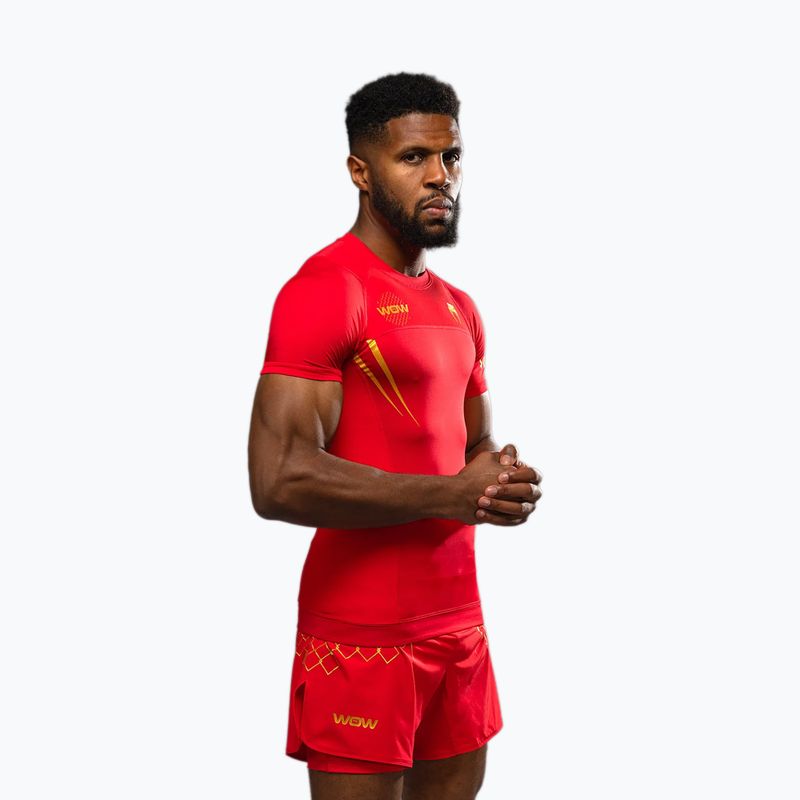 Tricou de antrenament pentru bărbați Venum X WOW FC Rashguards roșu-furie/auriu 4