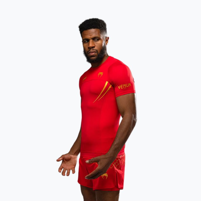 Tricou de antrenament pentru bărbați Venum X WOW FC Rashguards roșu-furie/auriu 5