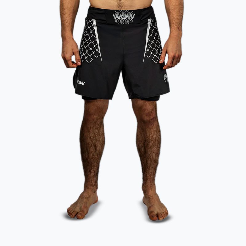Pantaloni scurți de antrenament pentru bărbați Venum X WOW FC negru/gri argintiu