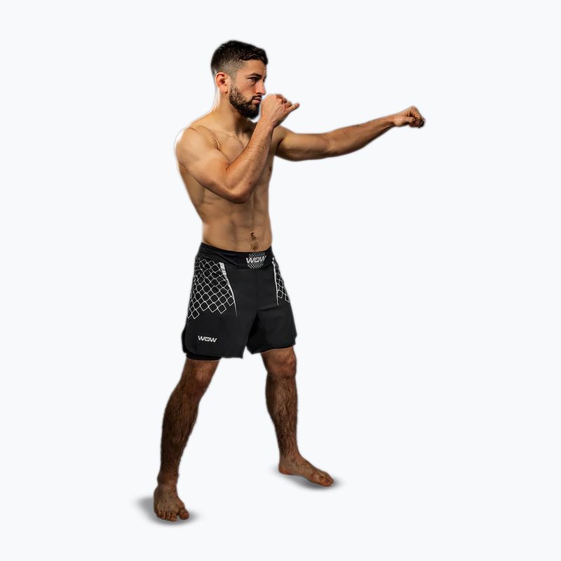 Pantaloni scurți de antrenament pentru bărbați Venum X WOW FC negru/gri argintiu 2