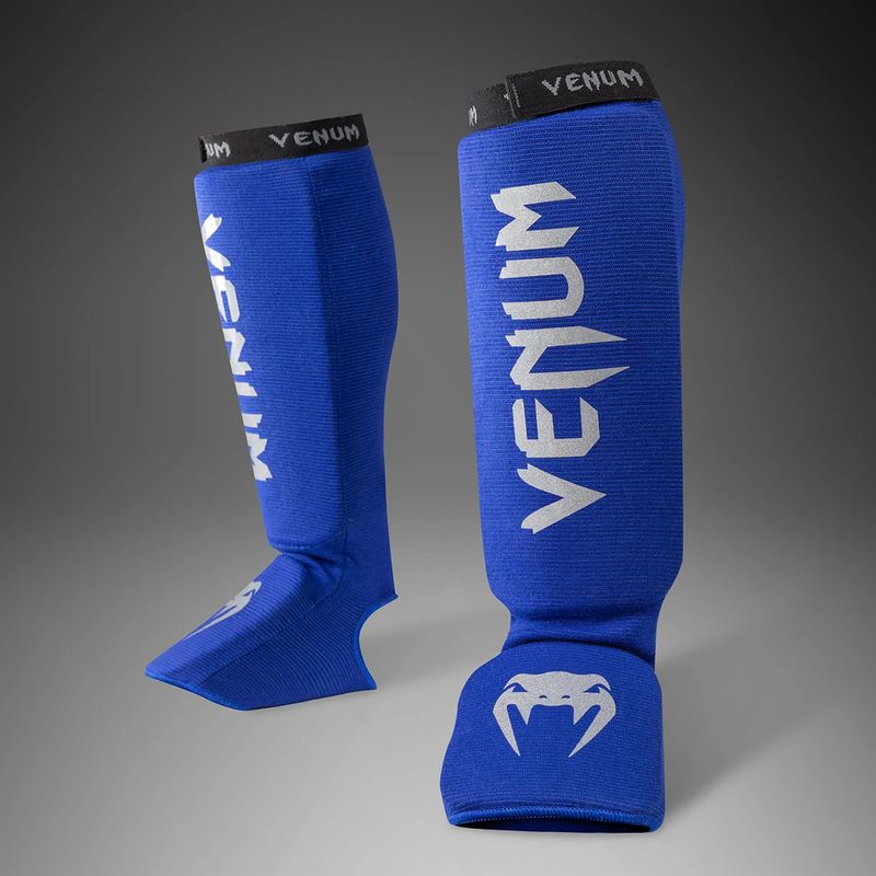 Apărătoare pentru tibii și picioare Venum Kontact Shin Guards royal blue/silver 2