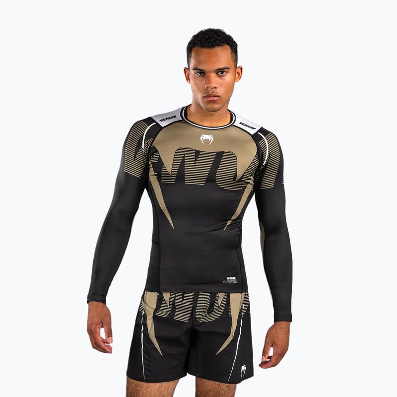 Rashguard longsleeve pentru bărbați Venum Adrenaline Rashguard black/sand