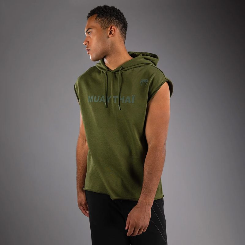 Bluză pentru bărbați Venum Muay Thai VT Sleeveless Hoodie military green 3