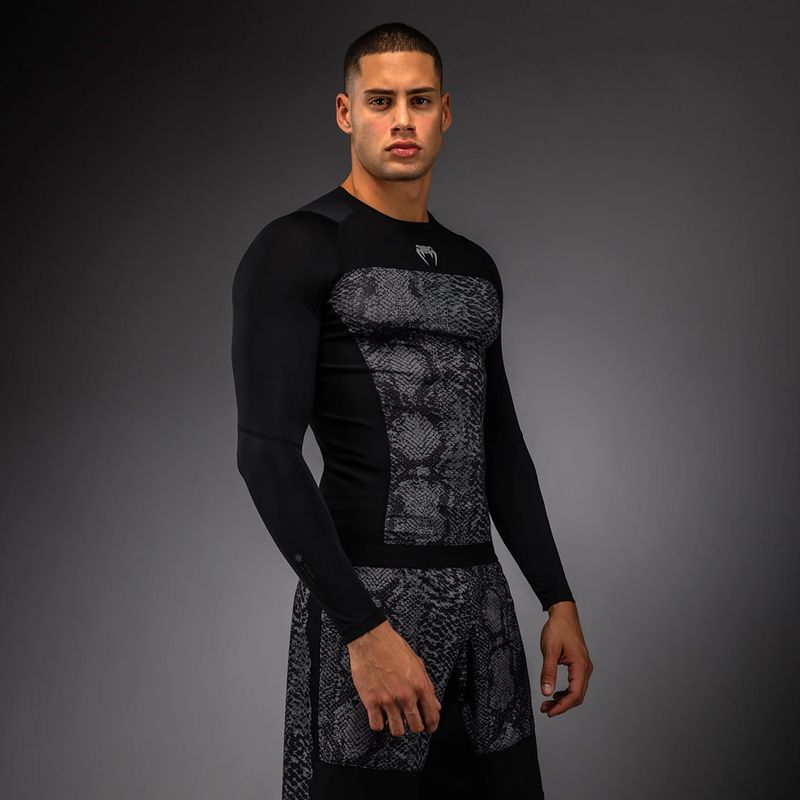 Rashguard longsleeve pentru bărbați Venum G-Fit Scales Rashguard black/charcoal grey 3