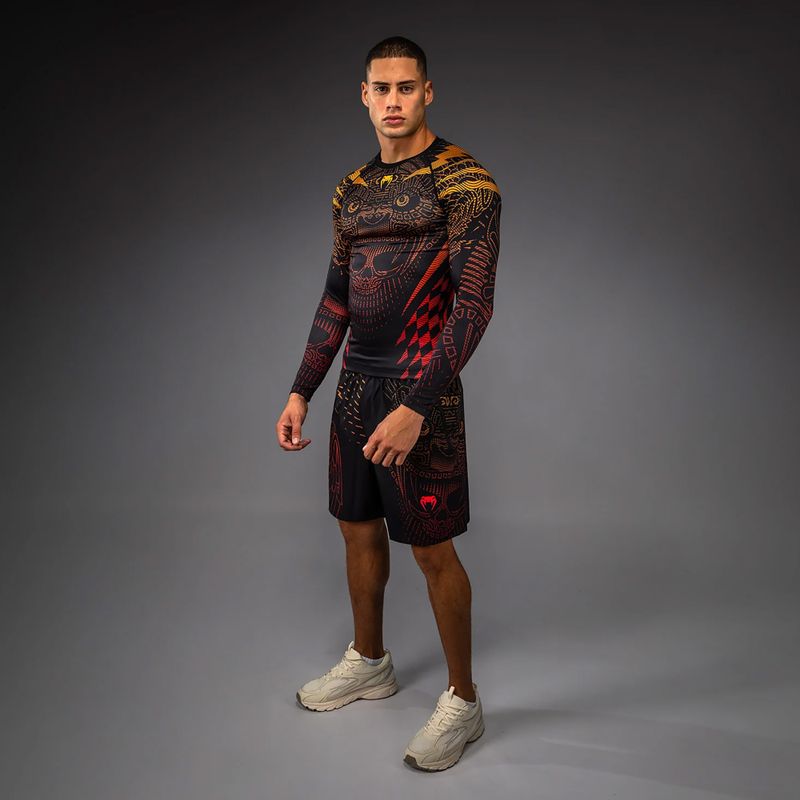 Rashguard longsleeve pentru bărbați Venum Quetzal Fury Rashguard black/fury red/tangerine 2