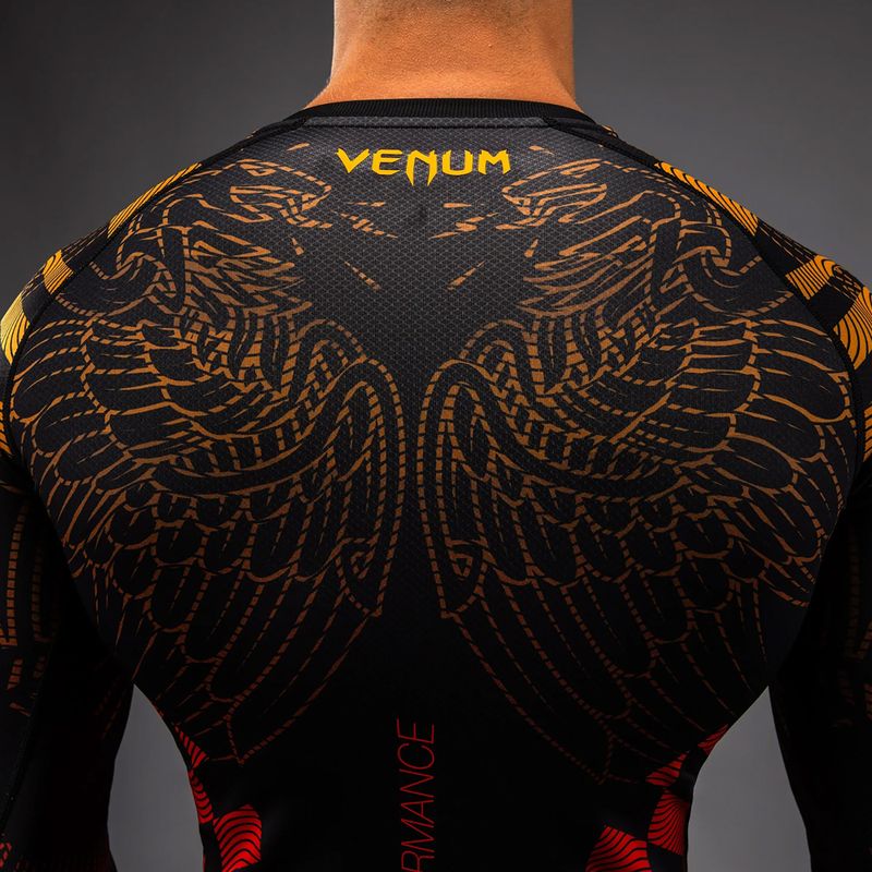 Rashguard longsleeve pentru bărbați Venum Quetzal Fury Rashguard black/fury red/tangerine 6