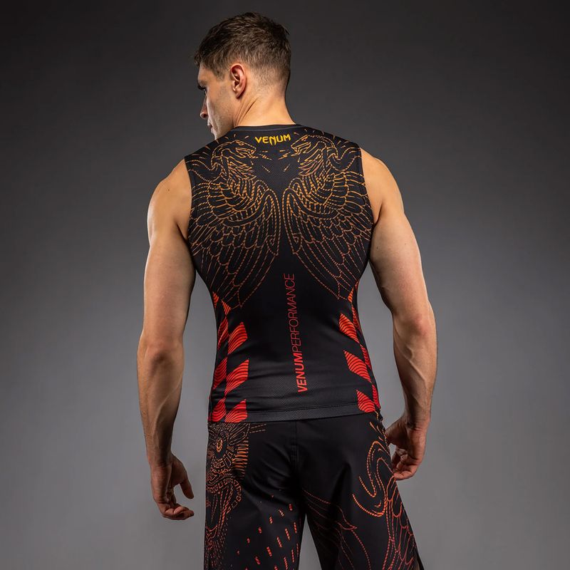 Rashguard pentru bărbați Venum Quetzal Fury Sleeveless Rashguard black/fury red/tangerine 2