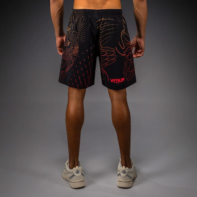 Pantaloni scurți de antrenament pentru bărbați Venum Quetzal Fury Training black/fury red/tangerine 3