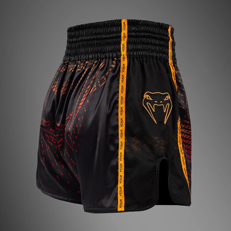 Pantaloni scurți de antrenament pentru bărbați Venum Quetzal Fury Muay Thai black/fury red/tangerine 4