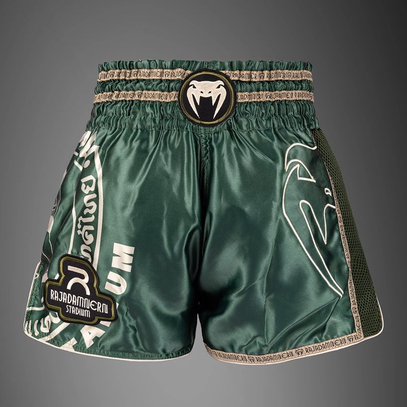 Pantaloni scurți de antrenament pentru bărbați Venum x Rajadamnern Muay Thai military green 2