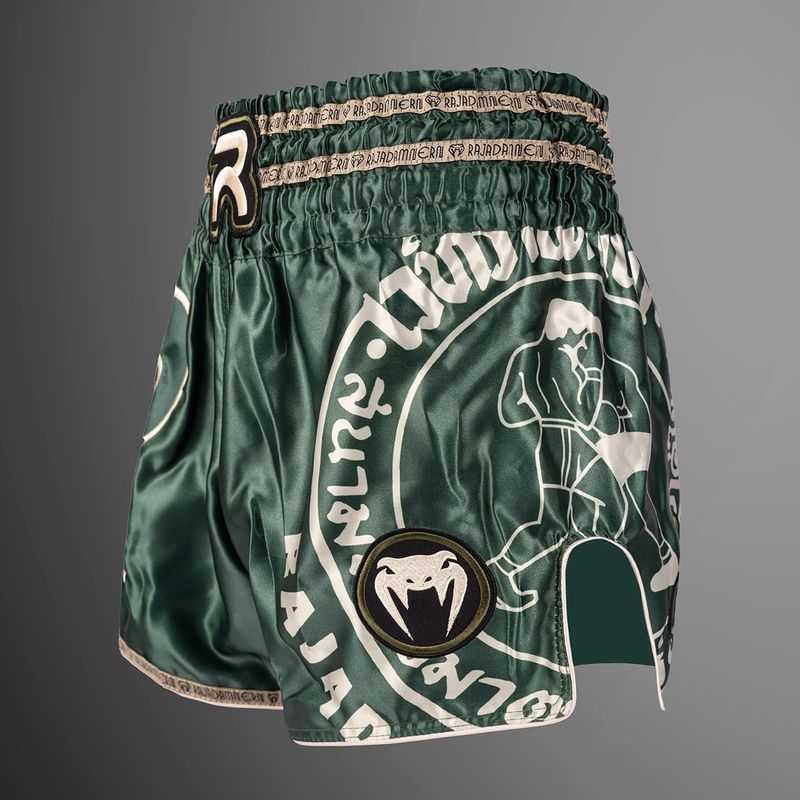 Pantaloni scurți de antrenament pentru bărbați Venum x Rajadamnern Muay Thai military green 3
