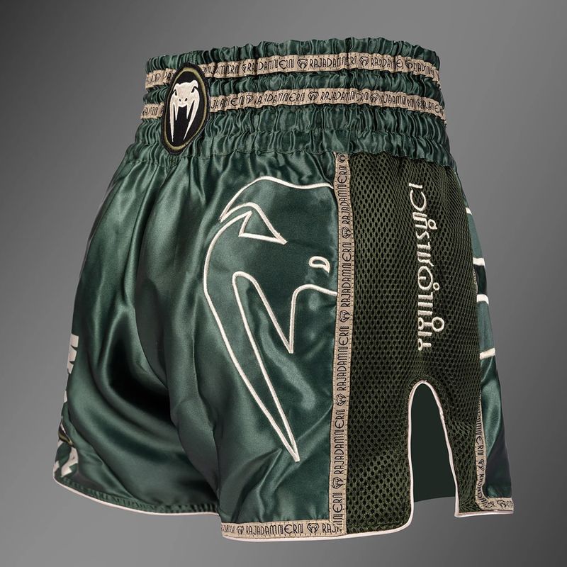 Pantaloni scurți de antrenament pentru bărbați Venum x Rajadamnern Muay Thai military green 4