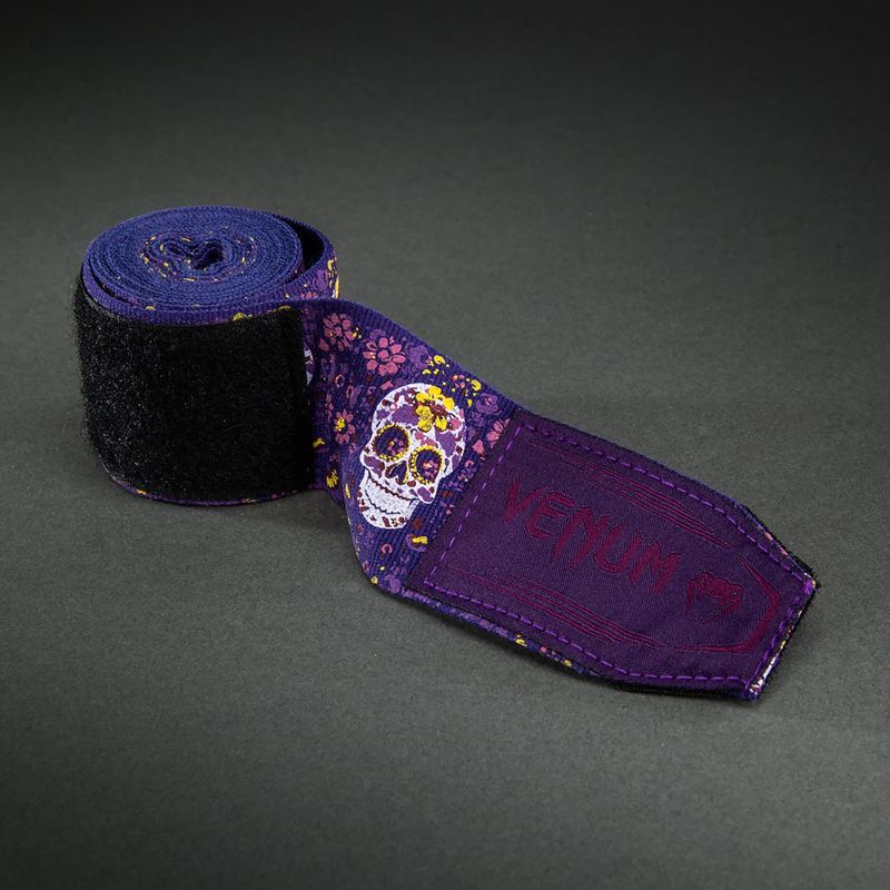Bandaje de box Venum Santa Muerte Handwraps 250 cm dark purple 3