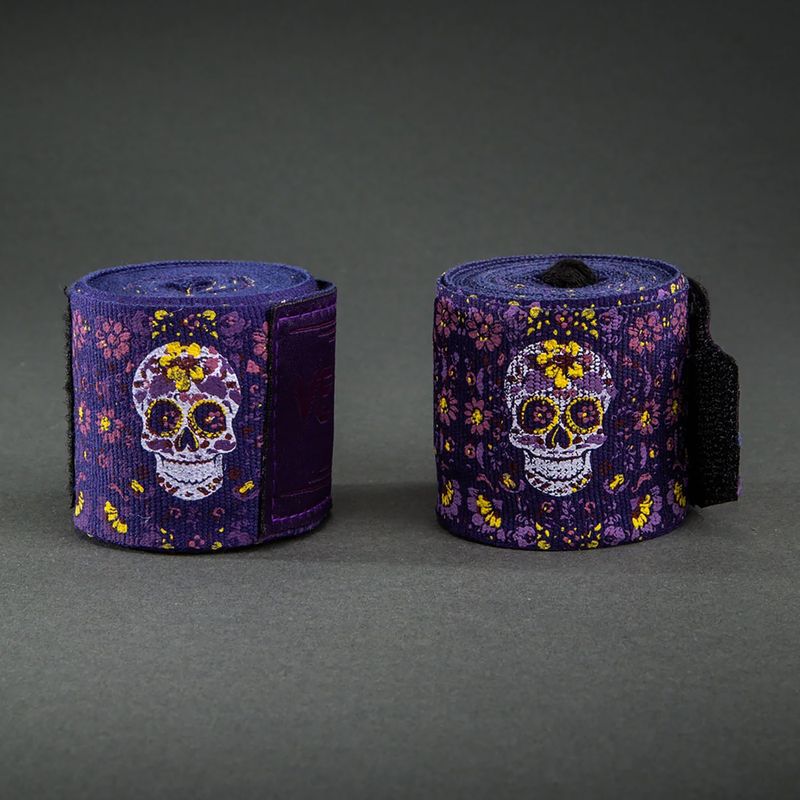 Bandaje de box Venum Santa Muerte Handwraps 450 cm dark purple 2