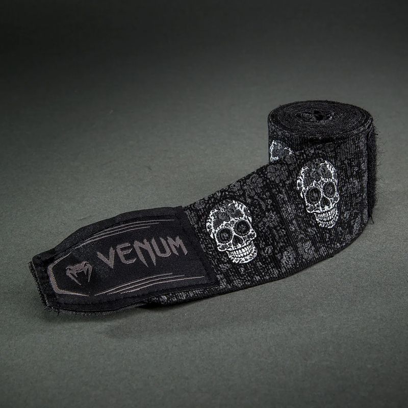 Bandaje de box Venum Santa Muerte Handwraps 450 cm black/white 3