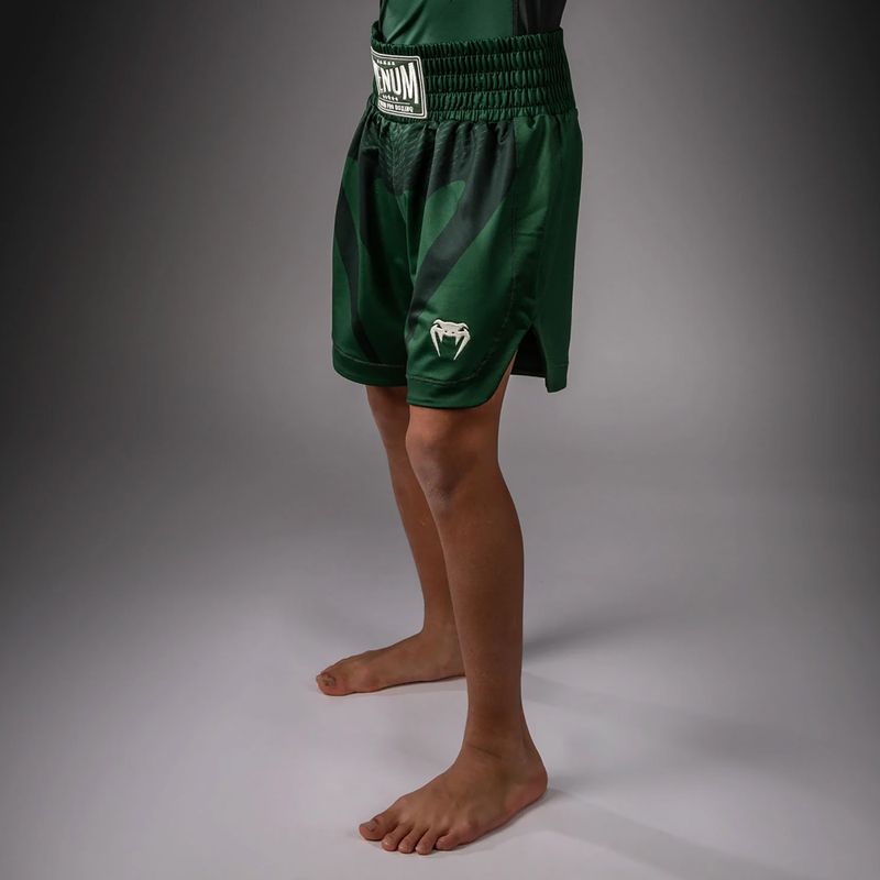 Pantaloni scurți de antrenament pentru copii Venum Attack Kids Boxing forest green/off white 4