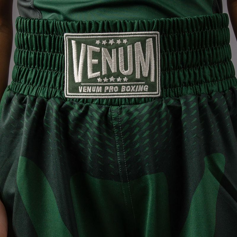Pantaloni scurți de antrenament pentru copii Venum Attack Kids Boxing forest green/off white 6