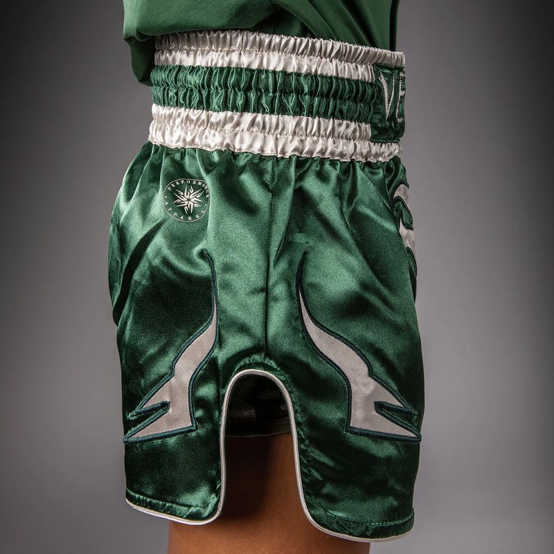Pantaloni scurți de antrenament pentru copii Venum Inferno Muay Thai forest green/off white 5