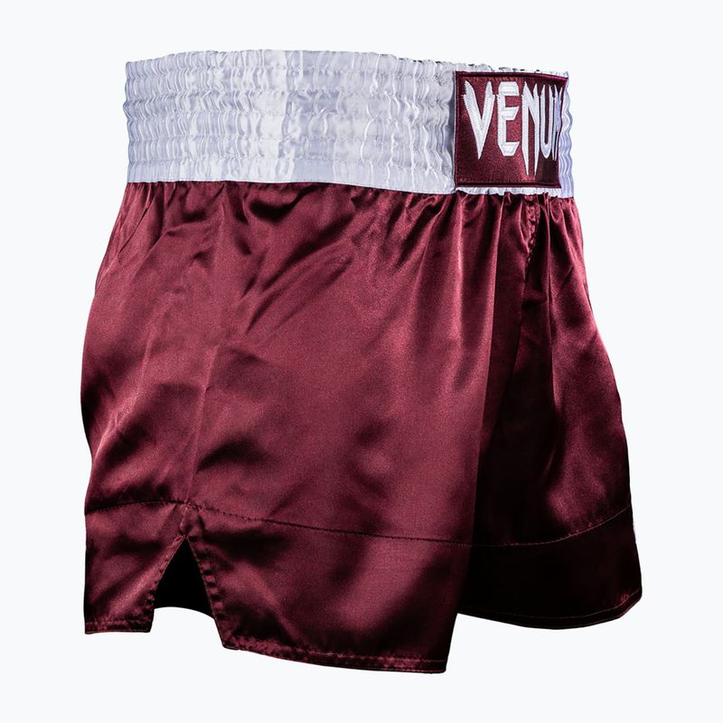 Pantaloni scurți de antrenament pentru bărbați Venum Classic Muay Thai burgundy 3