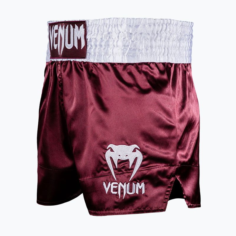 Pantaloni scurți de antrenament pentru bărbați Venum Classic Muay Thai burgundy 4
