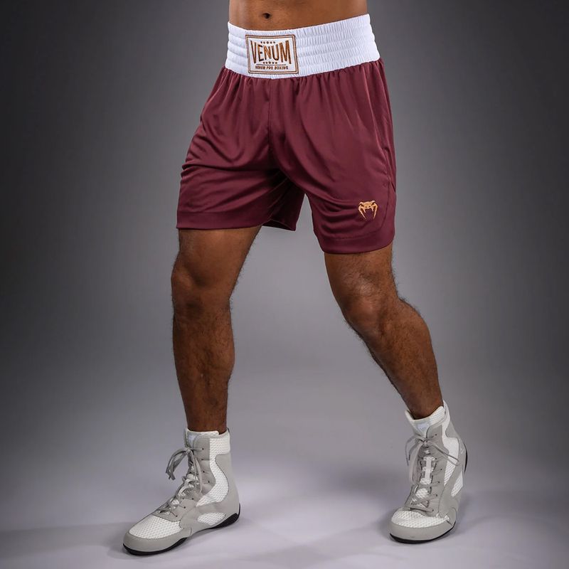 Pantaloni scurți de antrenament pentru bărbați Venum Classic Boxing burgundy 4