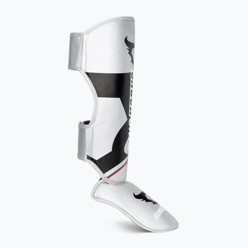 Protecții pentru tibie și picioare Venum Ringhorns Charger Shin silver/black 2