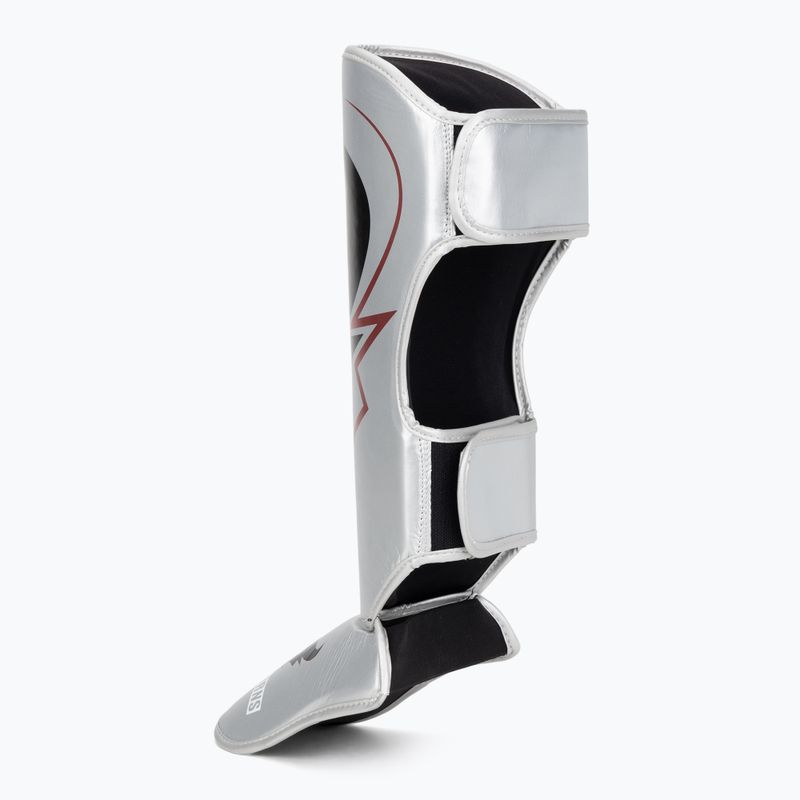 Protecții pentru tibie și picioare Venum Ringhorns Charger Shin silver/black 3
