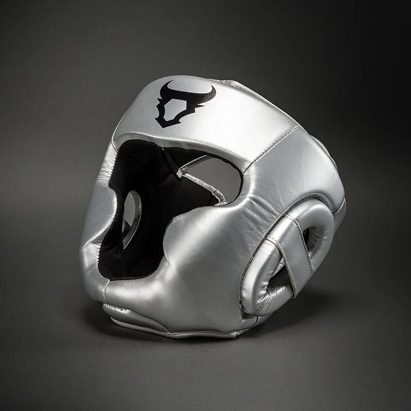 Cască de box Venum Ringhorns Charger Headgear silver/black 2