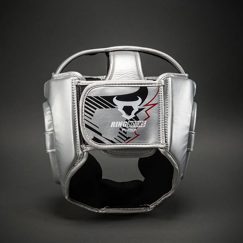 Cască de box Venum Ringhorns Charger Headgear silver/black 3