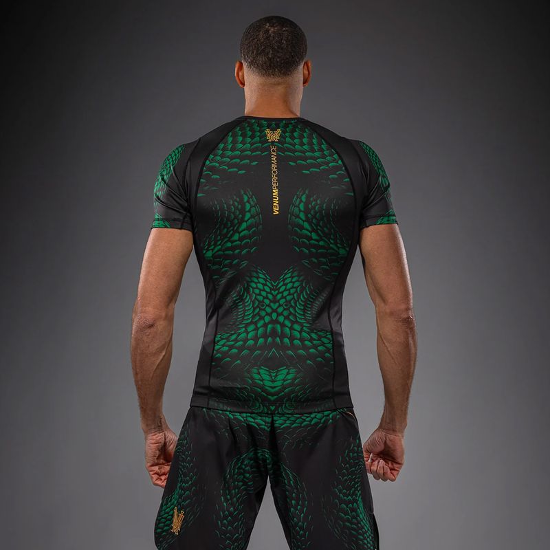 Rashguard pentru bărbați Venum Matupa Short Sleeve black/green/gold 2