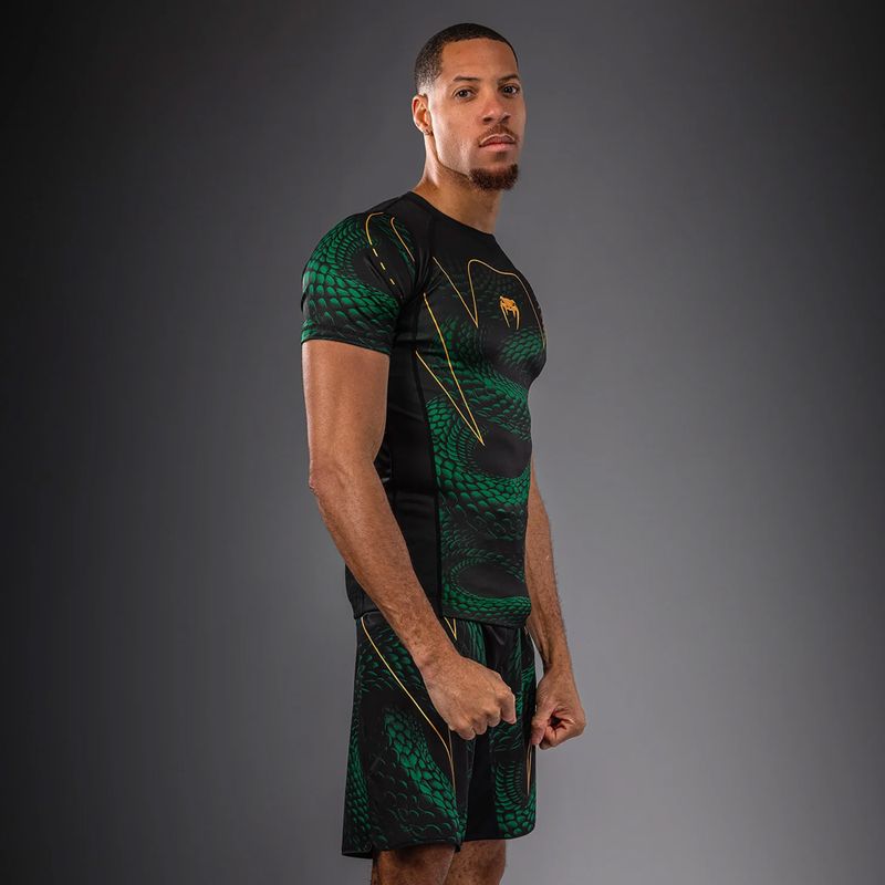Rashguard pentru bărbați Venum Matupa Short Sleeve black/green/gold 3