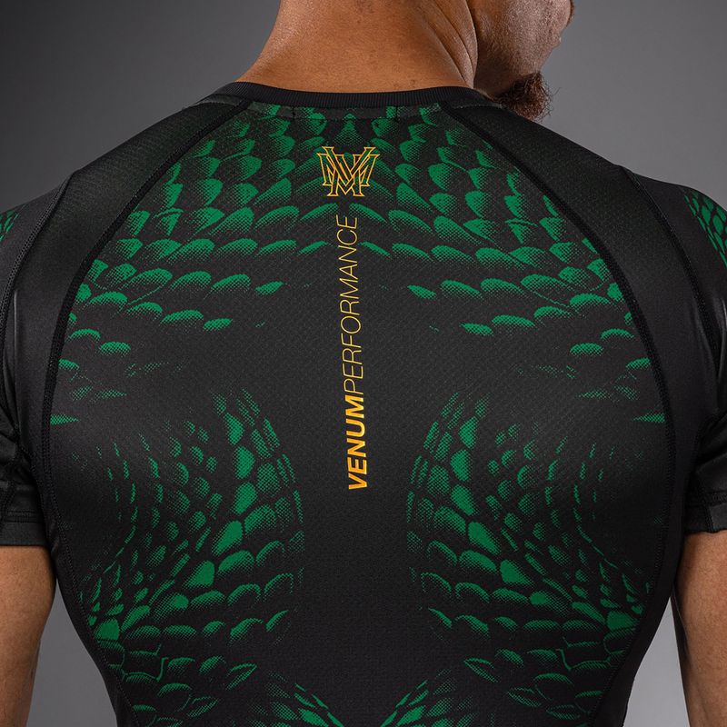 Rashguard pentru bărbați Venum Matupa Short Sleeve black/green/gold 5