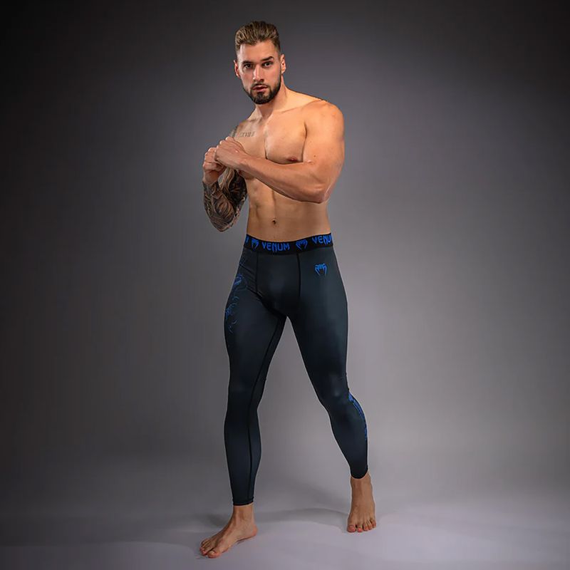 Colanți de antrenament pentru bărbați Venum Thunder Dragon Spats Black/Royal Blue 2