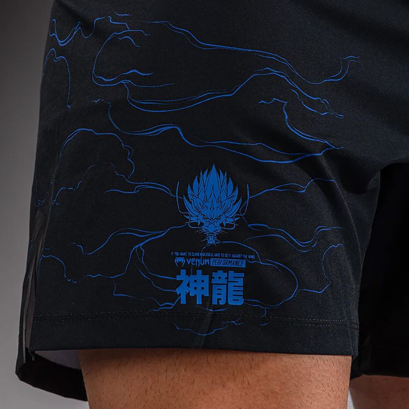 Pantaloni scurți de antrenament pentru bărbați Venum Thunder Dragon Black/Royal Blue 7
