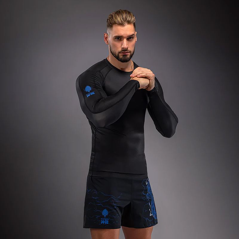 Rashguard longsleeve Venum Thunder Dragon black/royal blue 3