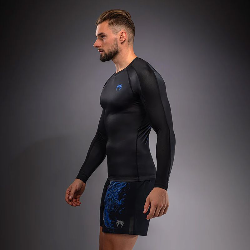 Rashguard cu mânecă lungă pentru bărbați Venum Thunder Dragon black/royal blue 4