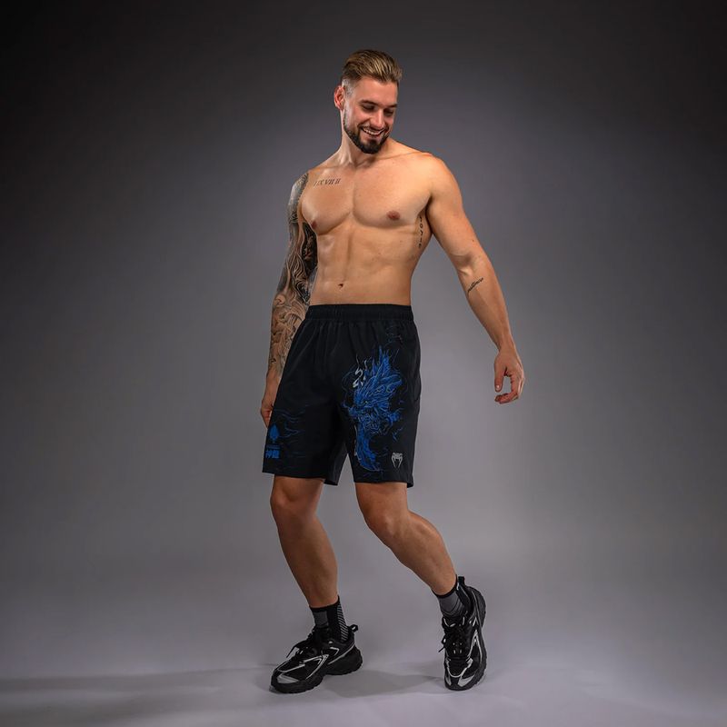 Pantaloni scurți de antrenament pentru bărbați Venum Thunder Dragon Training Black/Royal Blue 2