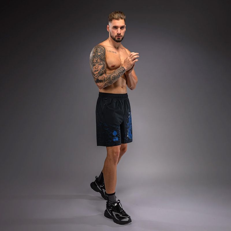 Pantaloni scurți de antrenament pentru bărbați Venum Thunder Dragon Training Black/Royal Blue 4