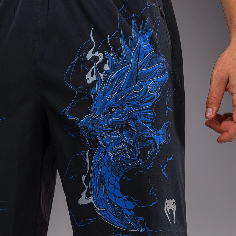 Pantaloni scurți de antrenament pentru bărbați Venum Thunder Dragon Training Black/Royal Blue 6